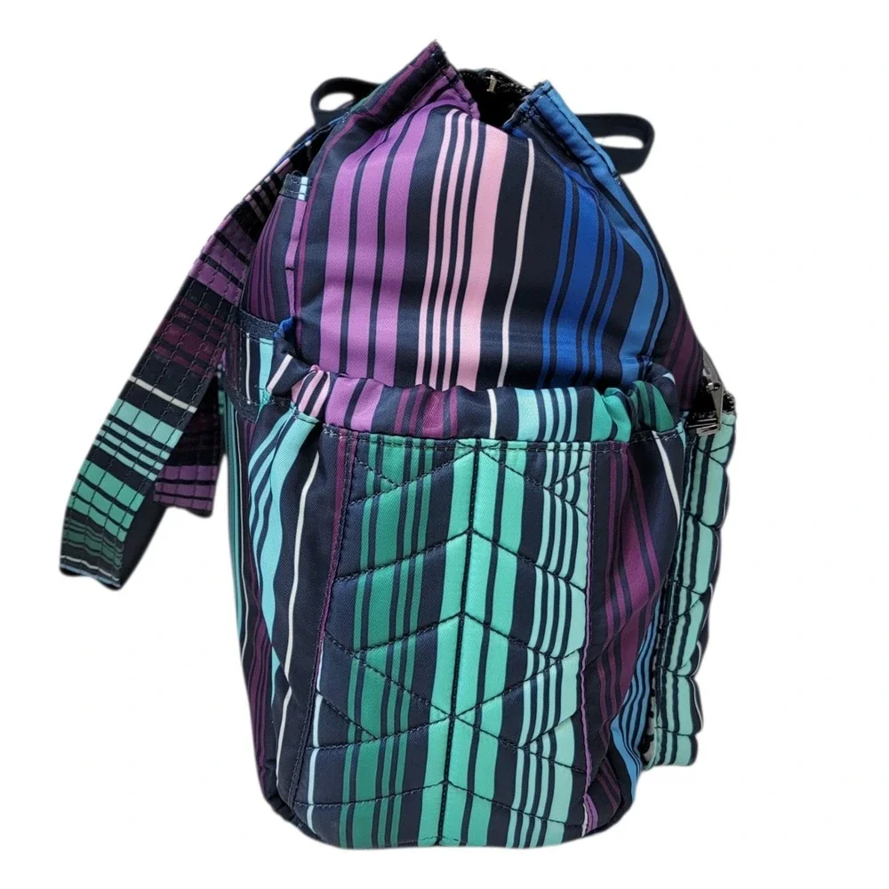 LUG Soprano Tote Bag Brushed Marina Love Stripe Multi RFID Organizer Top Handles - Picture 5 of 16